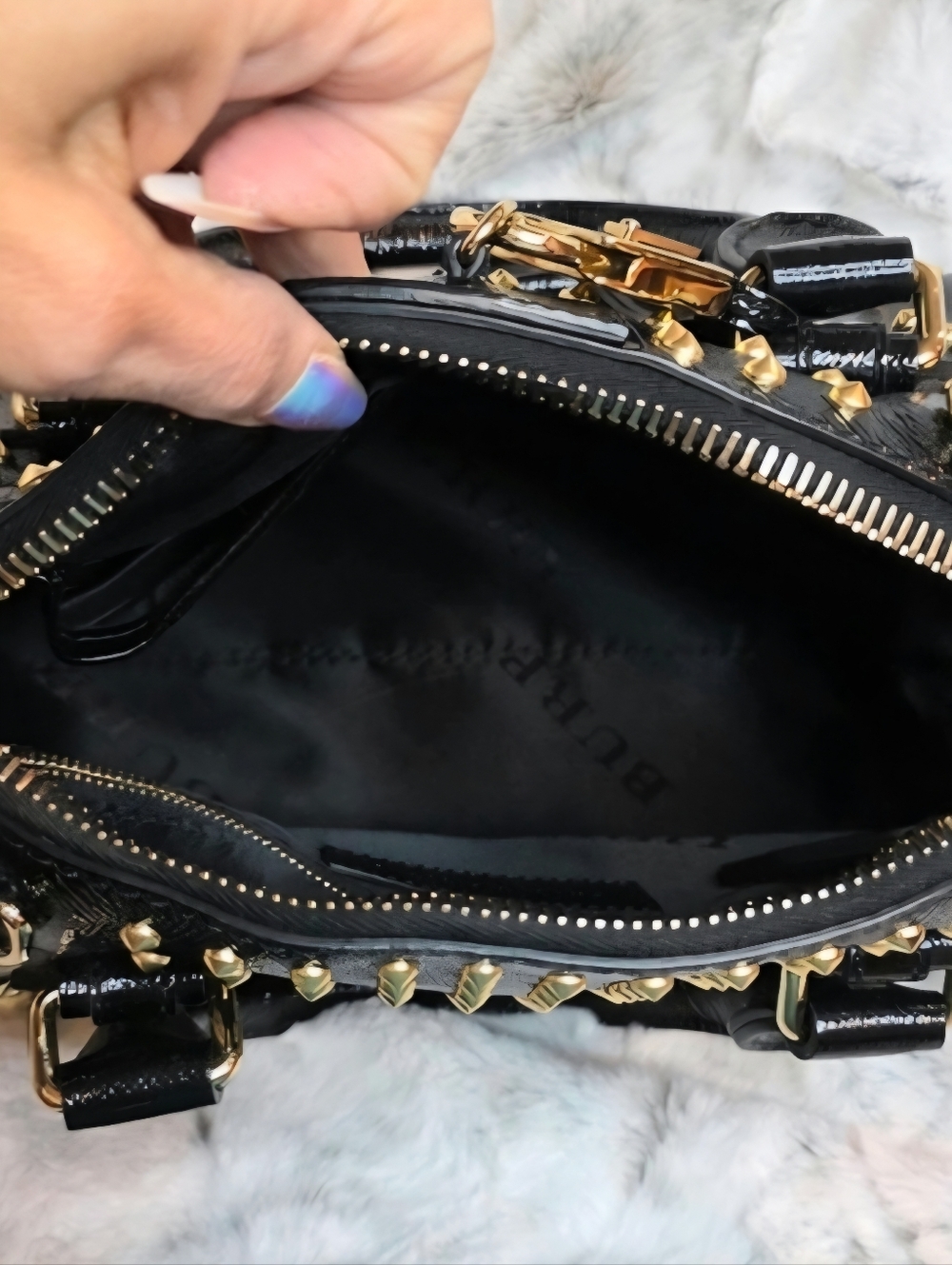 ✨ Burberry LIMITED EDITION Prorsum Blaze Studded Bowling Bag Satchel ✨ - Picture 13 of 16